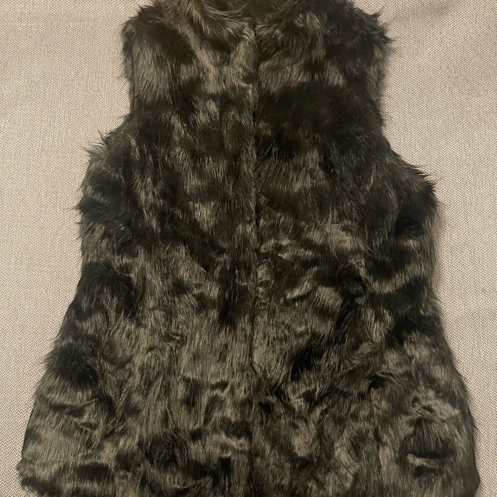 White House Black Market Faux Fox Vest